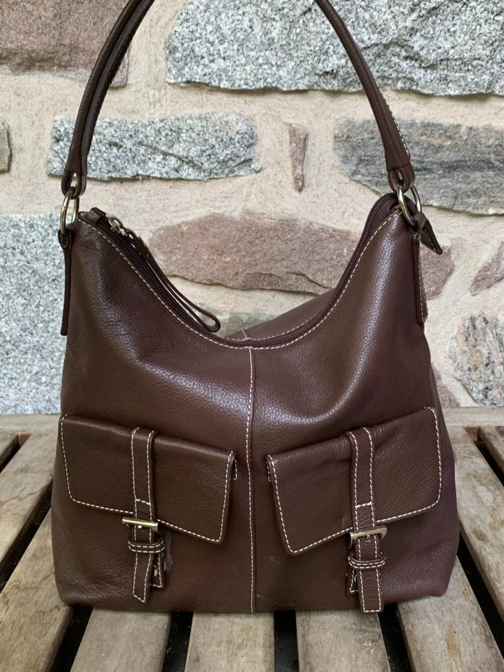 Vintage Y2K Danier Brown leather shoulder bag